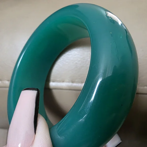 GoGo Old Chunky Bangle Green Retro - Picture 3 of 8